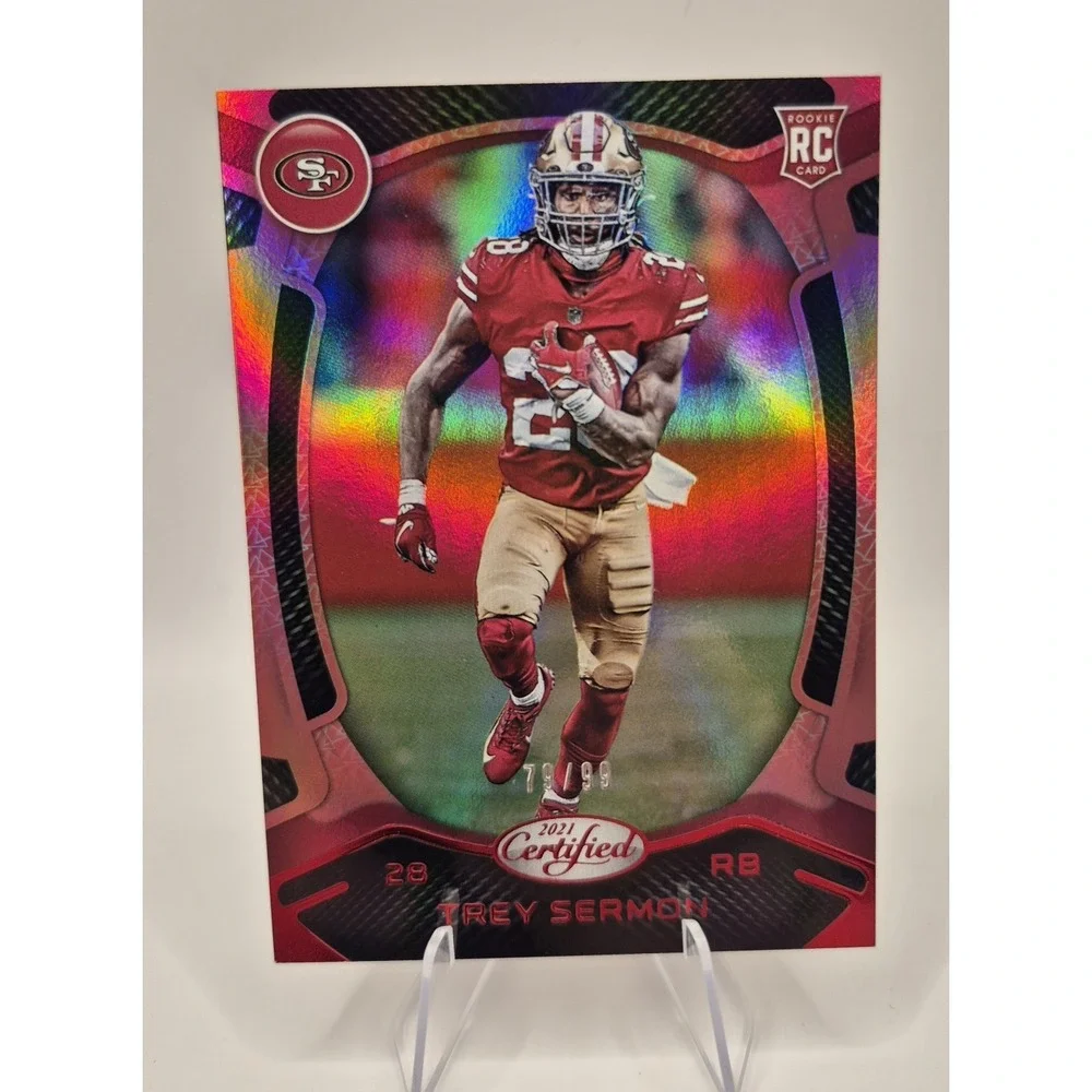 2021 Certified Trey Sermon #124 Red Mirror /99 San Francisco 49ers